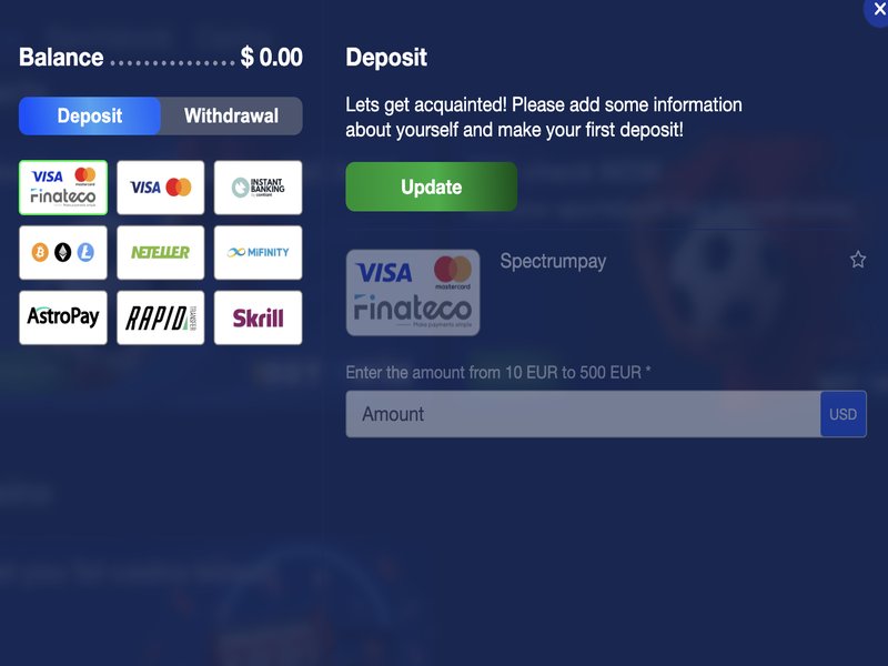 Métodos para recargar su cuenta en 1bet4win